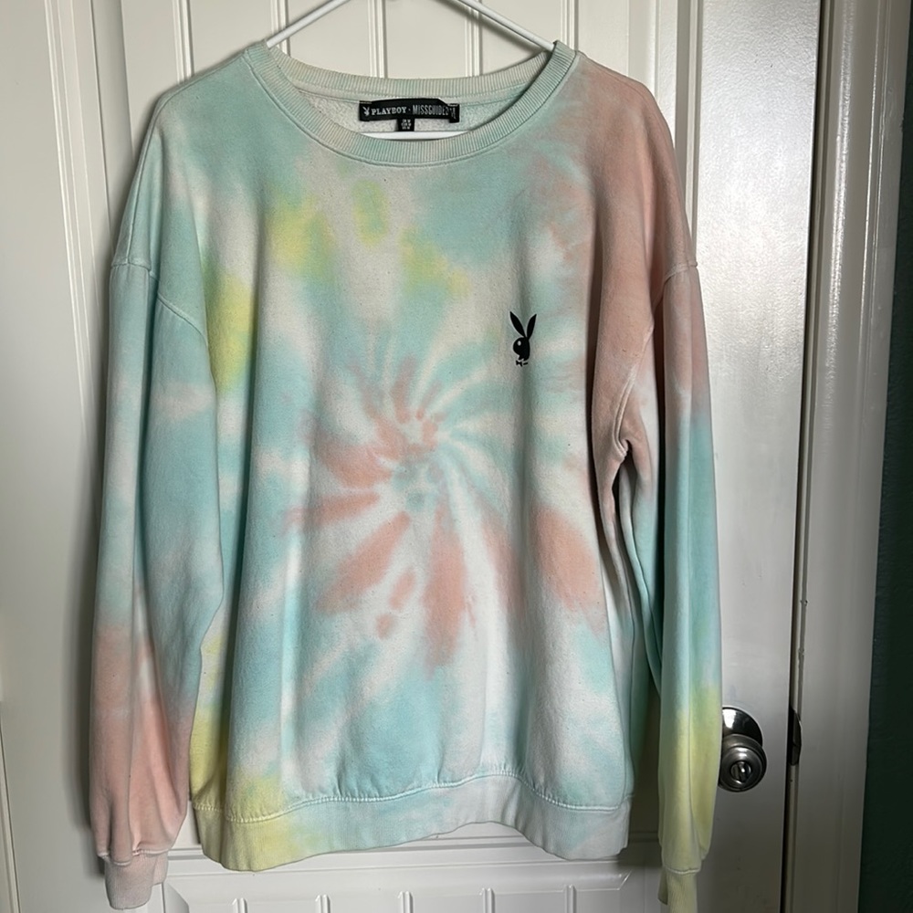 Medium tie dye sweater from the playboy x misguided collection.